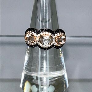 NWOT Genuine Gemstone Rose Gold Plated Sterling Silver Designer Ring